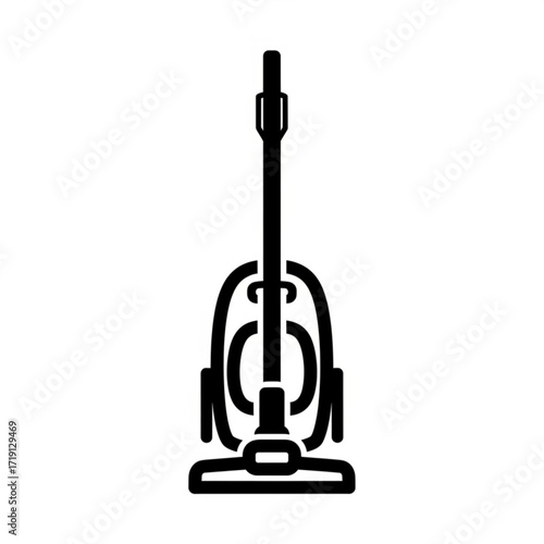 Modern home cleaning silhouette, vacuum cleaner design for spotless floors, perfect for commercial use, minimalist style, clean home