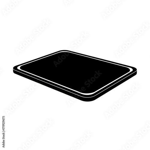 Modern tablet silhouette, perfect for showcasing app designs, website mockups, or digital art, evoking sleekness and simplicity for tech projects.