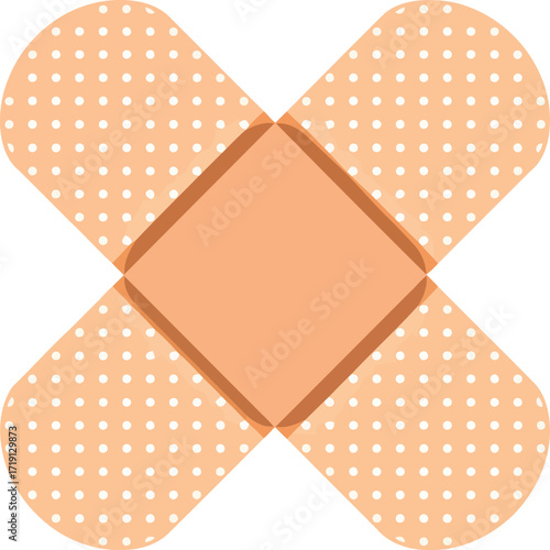 Cross bandage medical aid first aid supplies healing wound care symbol vector