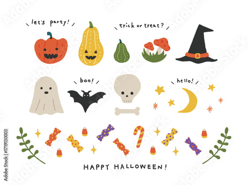 ハロウィンの手書きイラスト
