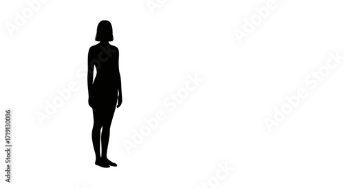 Black silhouette of a woman standing