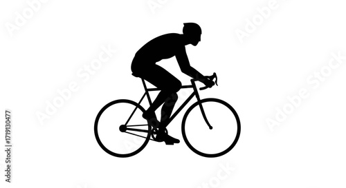 Silhouette of a cyclist riding a bicycle