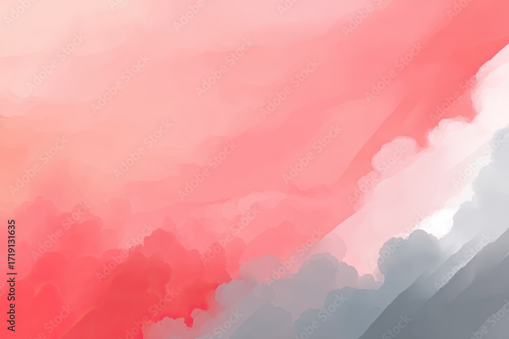 Fototapeta premium Abstract blend of soft, pastel colors, shades of red and gray, evoking clouds