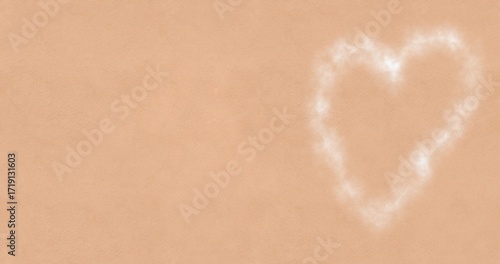 Soft Clouds Forming a Heart Shape on a Warm Beige Background for Love and Romance
