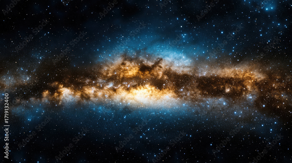 Fototapeta premium Stunning view of galaxy filled with stars and cosmic dust, showcasing vibrant colors and depth