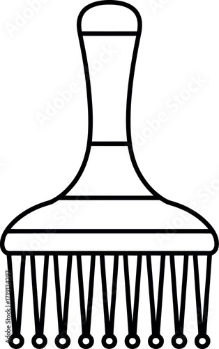 Hair styling tool afro comb brush for textured hair vector