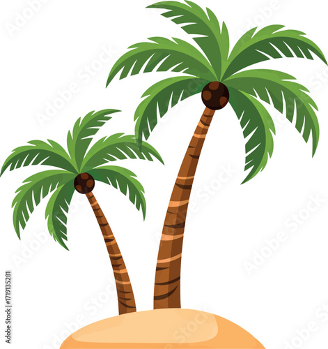 Tropical palm trees oasis island paradise vacation destination vector
