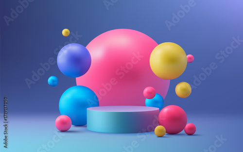 colorful balloons on a blue background