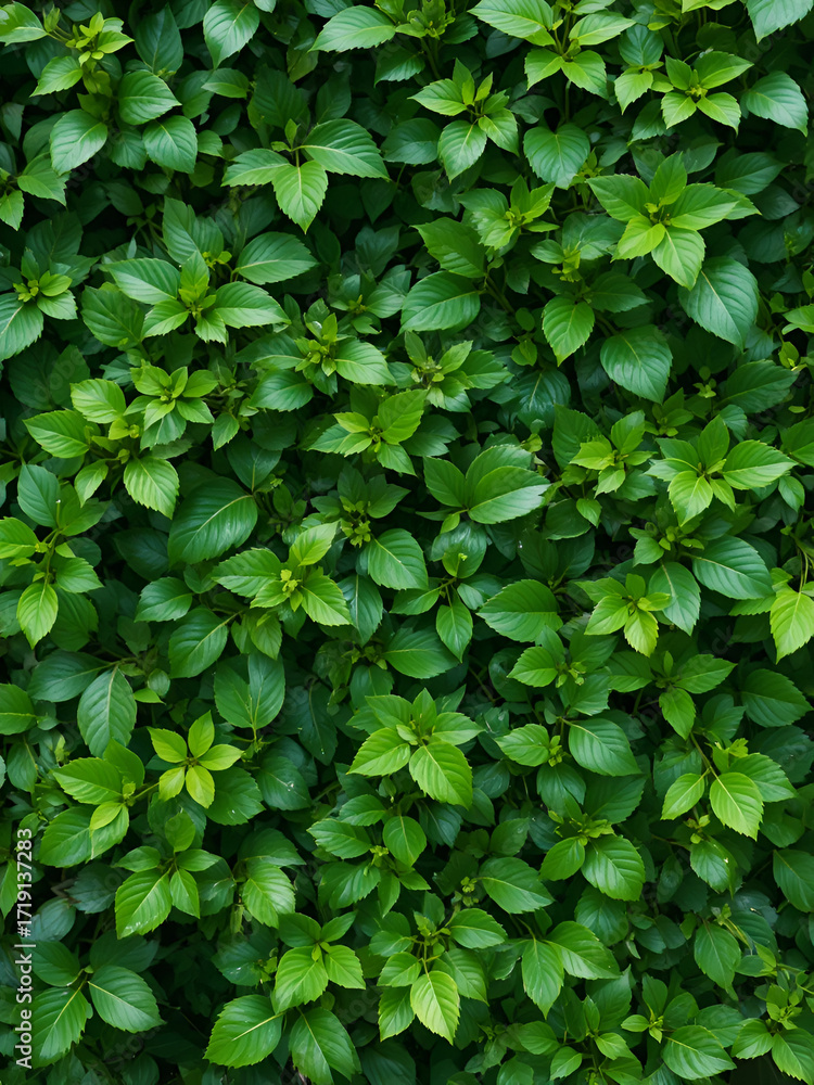 Fototapeta premium Lush greenery with vibrant foliage textured background