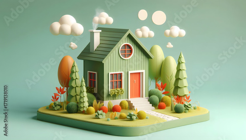 3D minimalist green house