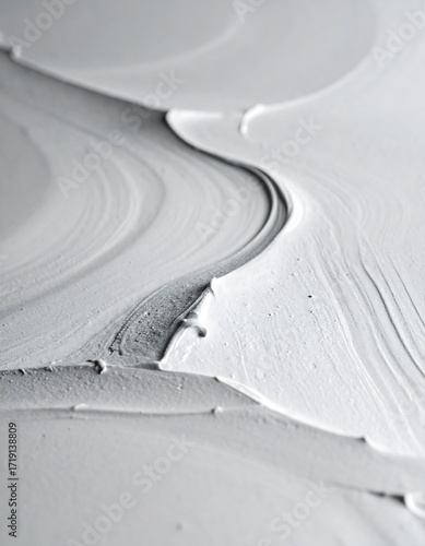 Abstract texture of flowing white paint