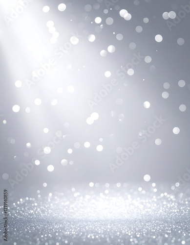 Abstract silver glitter spotlight