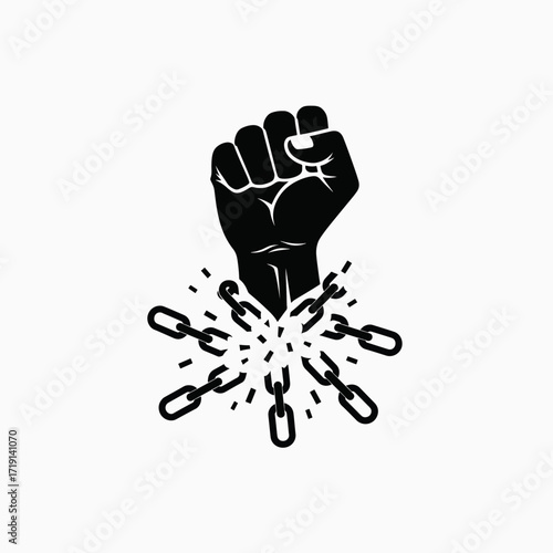 Symbol of Freedom Breaking Chains and Overcoming Adversity
