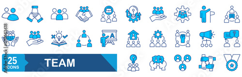 Team Web Icon . Collection of Teamwork Icons, Including team building, workshop, human resources, business people, group, team, organization, community.