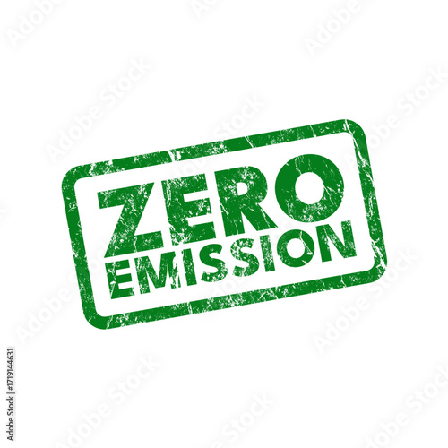 Zero emission grunge rubber stamp - vector illustration