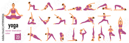 Various yoga poses.