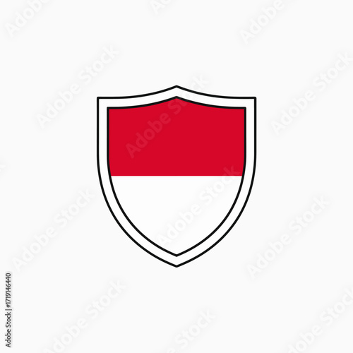 Indonesian National Flag Shield Symbol Vector Graphic Design