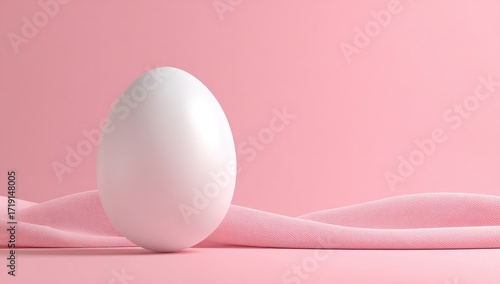 Wallpaper Mural Single white egg on pink background with draped fabric Torontodigital.ca