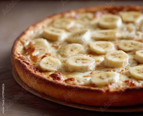 Wallpaper Mural Round pizza topped with sliced bananas and melted cheese (1) Torontodigital.ca