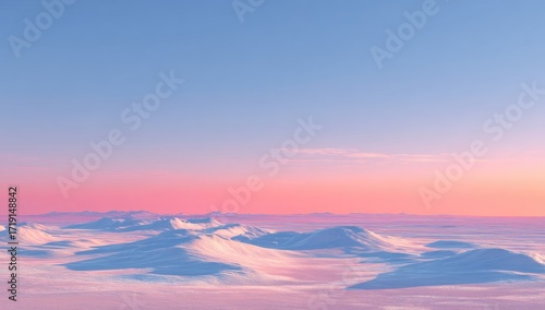 Wallpaper Mural Pastel-toned mountain range above clouds at sunrise or sunset Torontodigital.ca