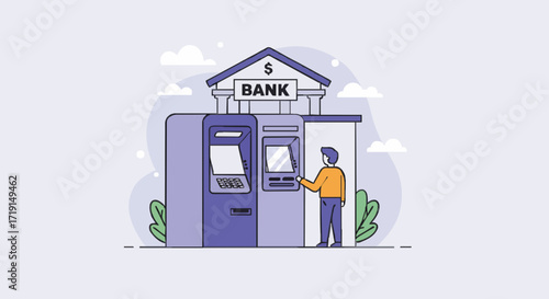 Vector illustration banking and atm service