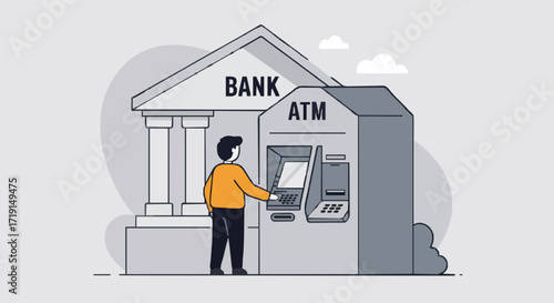 Vector illustration banking and atm service