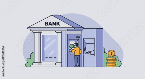 Vector illustration banking and atm service