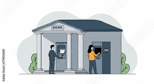 Vector illustration banking and atm service