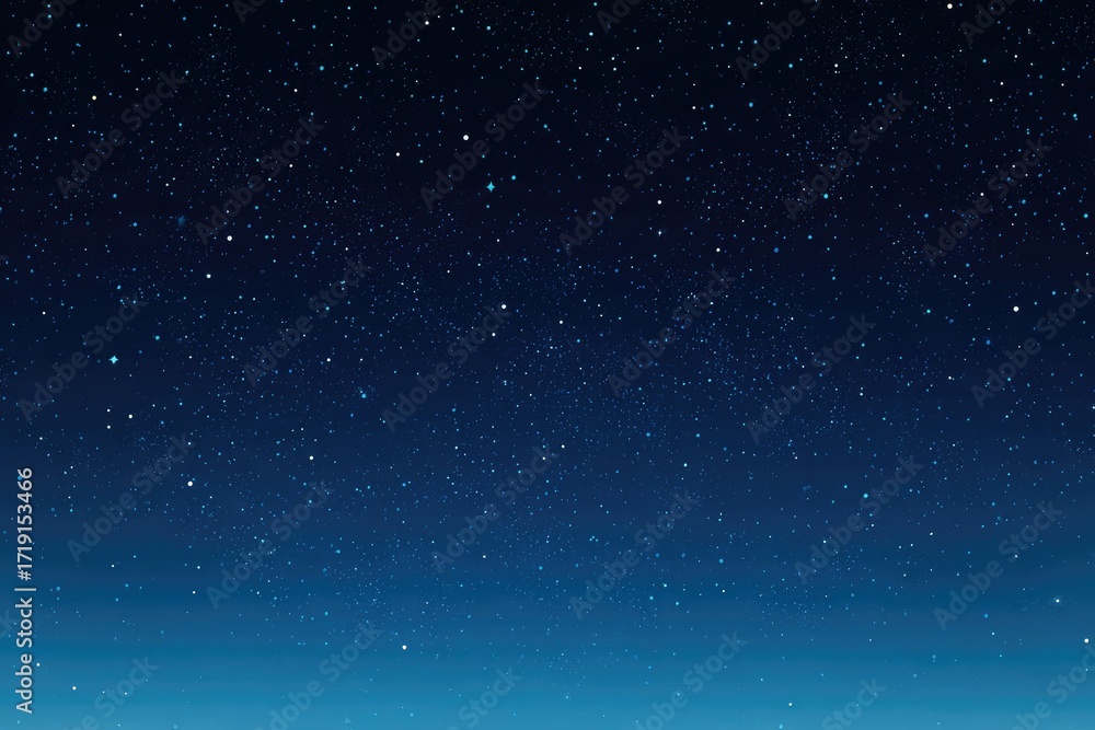 Obraz premium Starry night sky, dark blues fading to light blue horizon