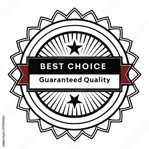 Premium award seal best choice guaranteed quality emblem icon flat design for recognition 