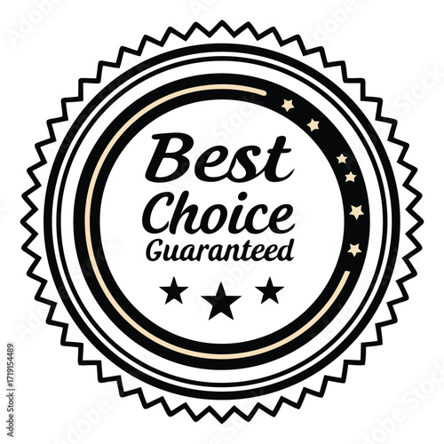 Premium quality award seal icon guaranteed best choice stamp emblem circle star shape 