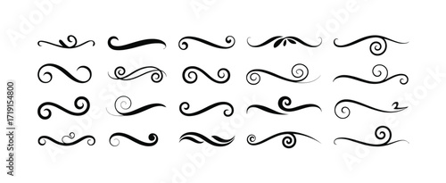 Collection of Elegant Swirls and Flourishes for Decorative Design