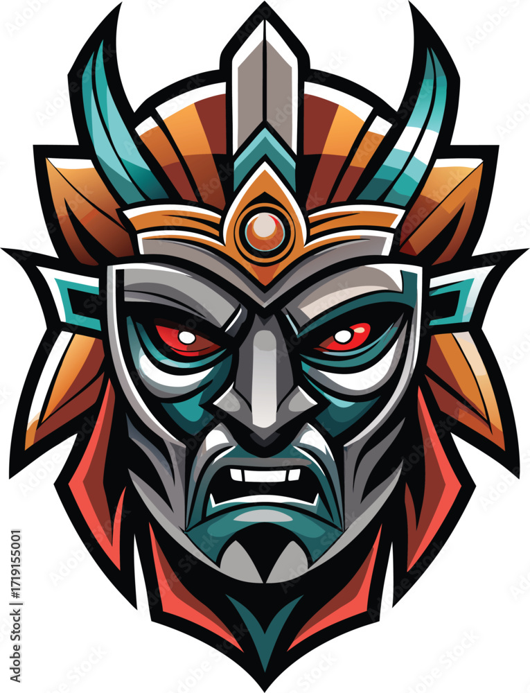 Obraz premium Aztec warrior mask