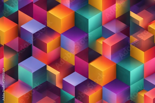 Colorful Geometric Cubes Background for Modern Design Projects