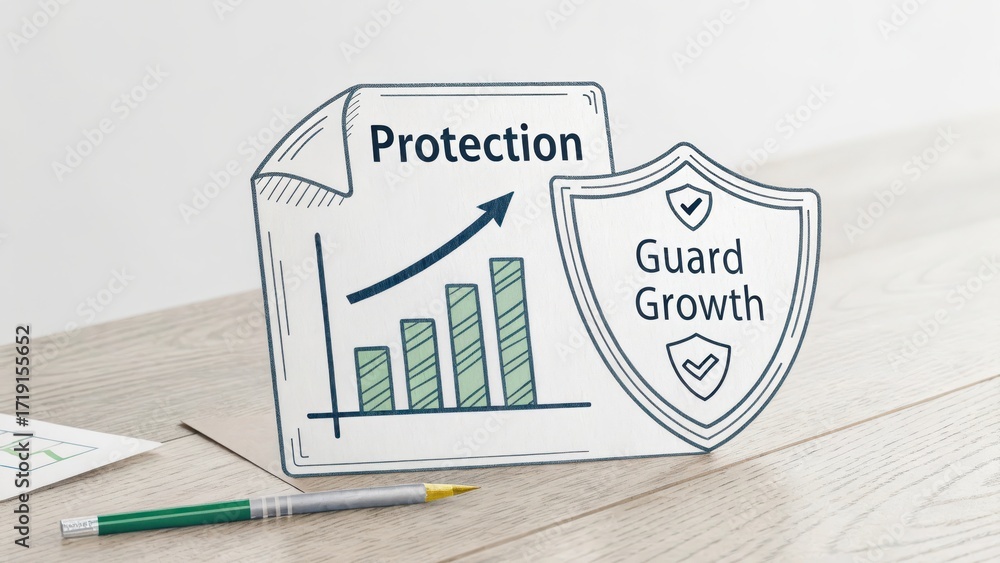 custom made wallpaper toronto digitalBusiness Growth Protection Strategy Concept with Shield and Graph