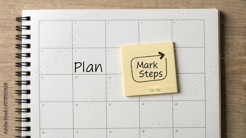 Wallpaper Mural Calendar Planning with Sticky Note on Wooden Desk for Organization Torontodigital.ca