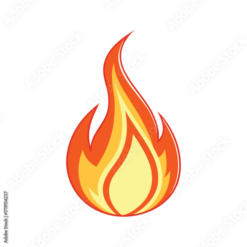 Flame Fire Icon Vector – Burning Hot Flame Symbol Illustration