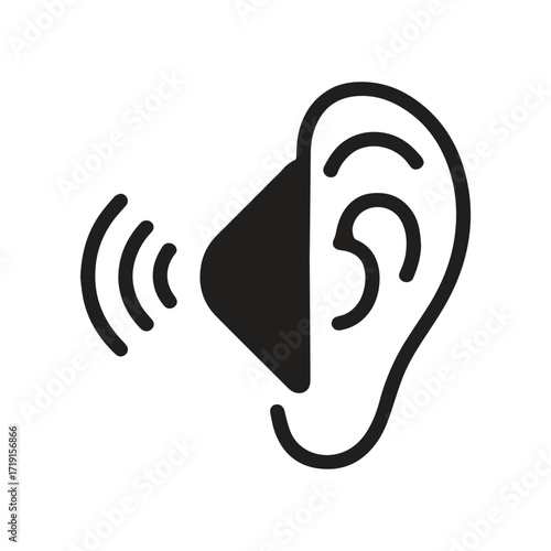 Clean hearing icon perfect for audiology clinics and sound awareness campaigns