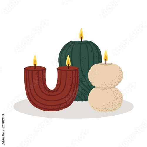 Modern candle illustration for home decor, greeting cards, and festive designs