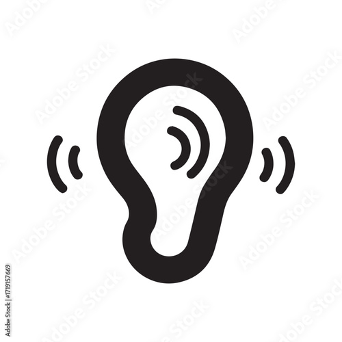 Spiral ear design symbolizing inner ear structure and sound frequency resonance