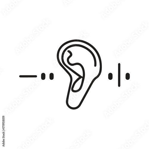 Music ear logo symbolizing connection between hearing and enjoyment of melody