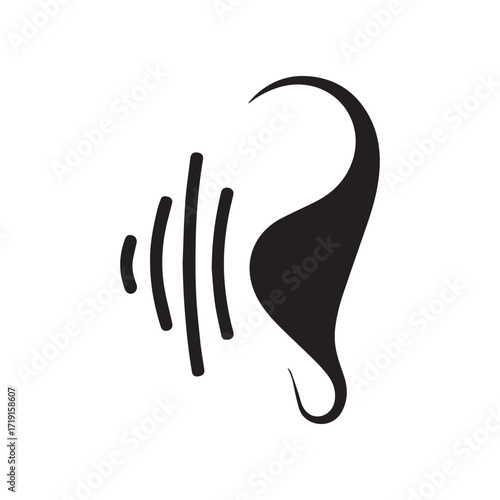 Green hearing symbol perfect for nature therapy, wellness and environmental brands