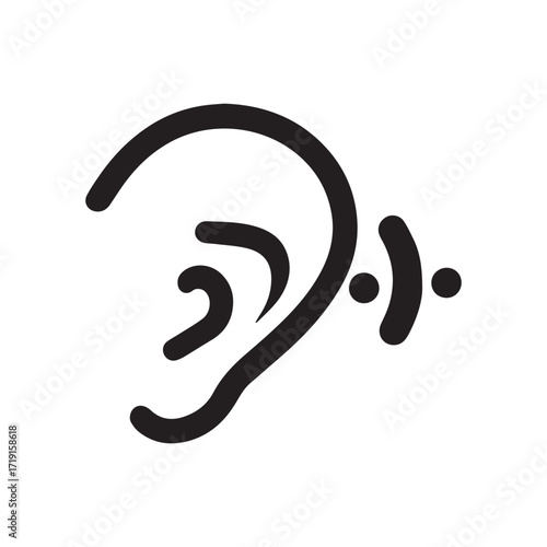 Ear and hand logo representing careful listening and communication support