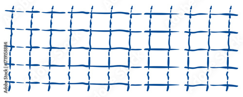 Hand drawn grid vector pattern. Check line background, stripe texture