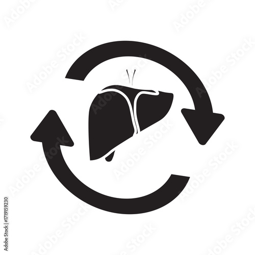 Liver Transplant Medical Glyph Icon