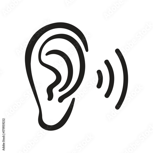 Audio ear icon perfect for podcast branding, radio stations and voice apps