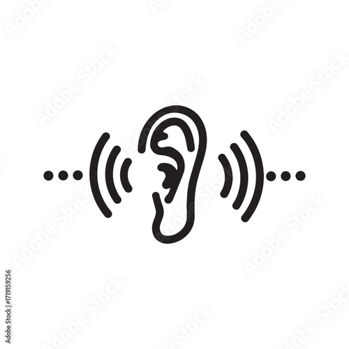 Wireless ear logo representing digital hearing devices and smart audio solutions