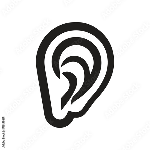 Loop hearing icon perfect for sustainable hearing health and sound technology