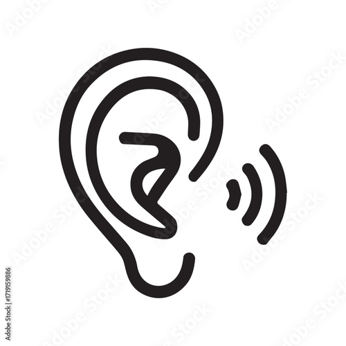 Lightning ear icon perfect for emergency sound awareness and sound detection brands