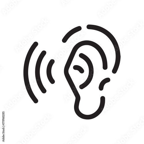 Group ear icon perfect for social campaigns and public hearing health projects